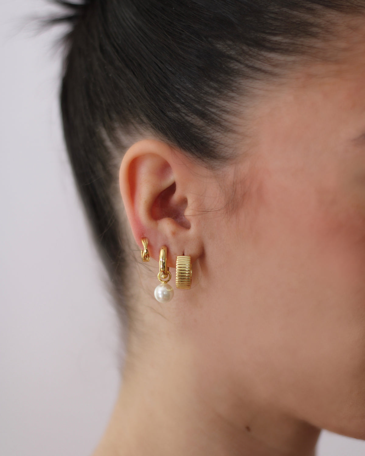Ribbed Hoop Earrings