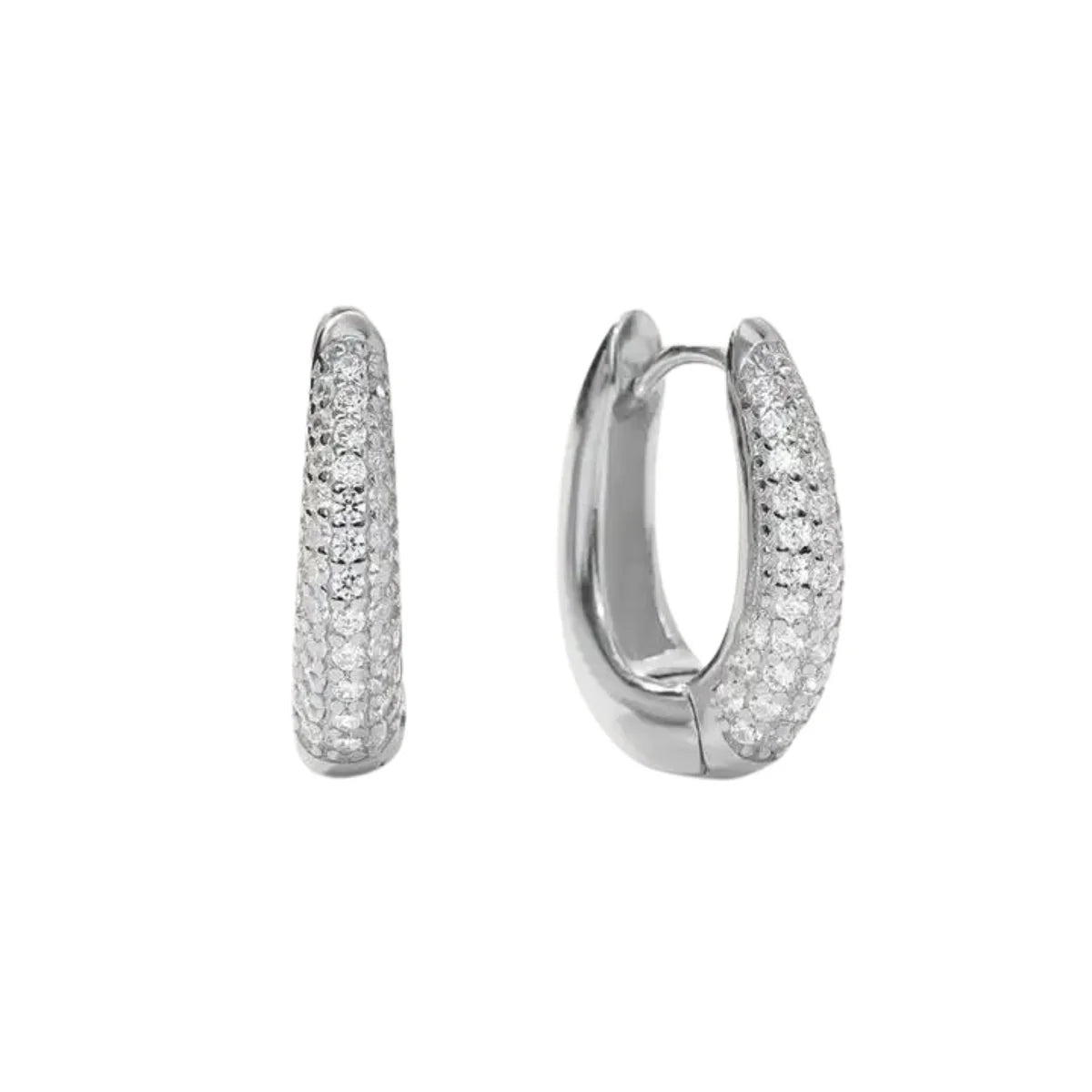 Celine Pavé Dome Hoop Earrings