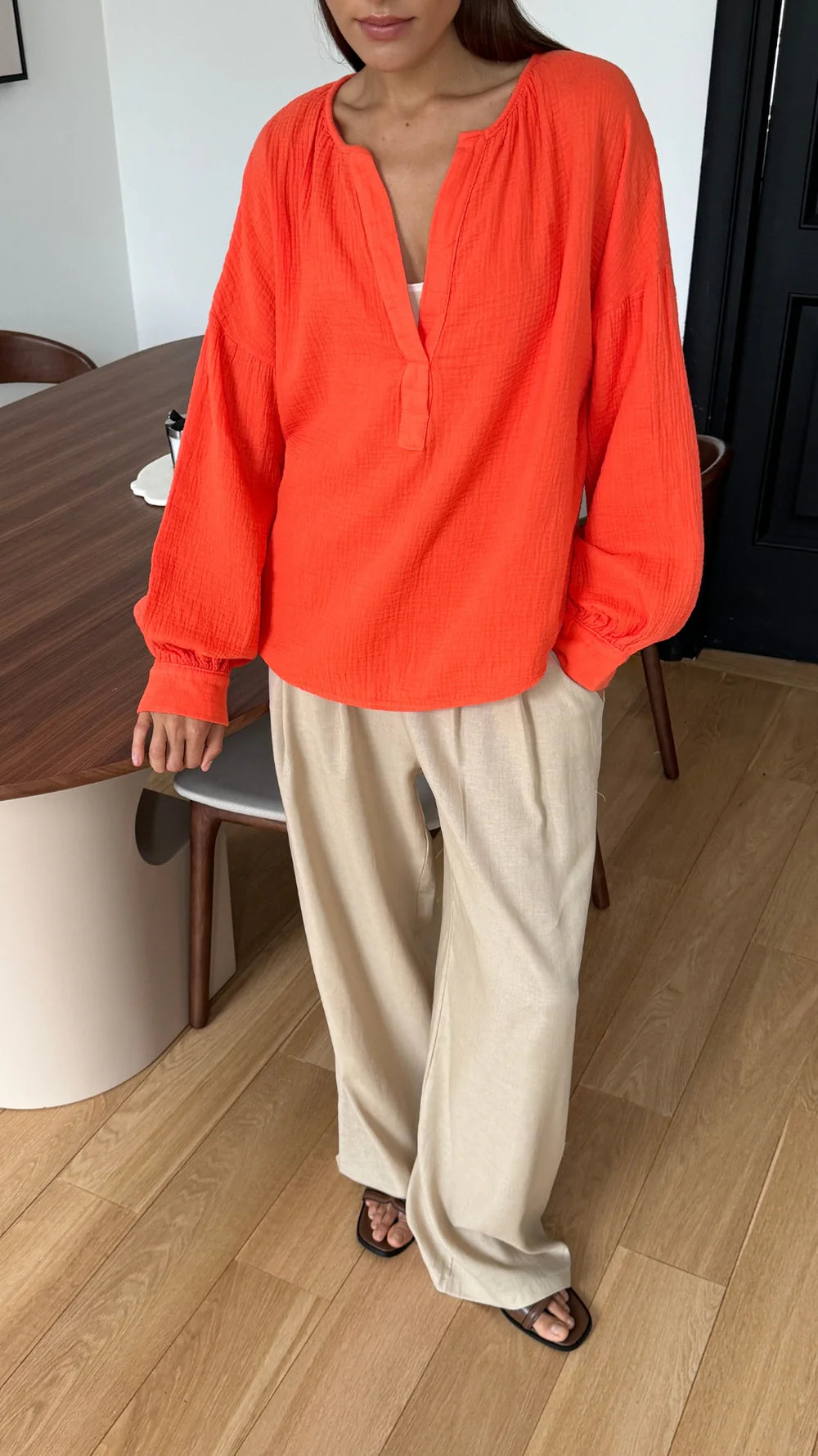 Peach Cotton Shirt