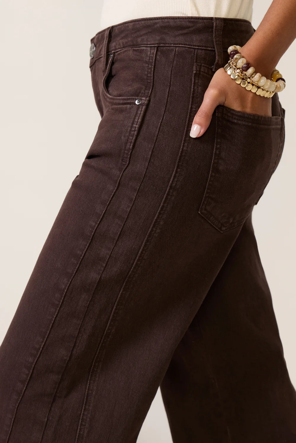Meg Side Panel Wide Leg Jeans