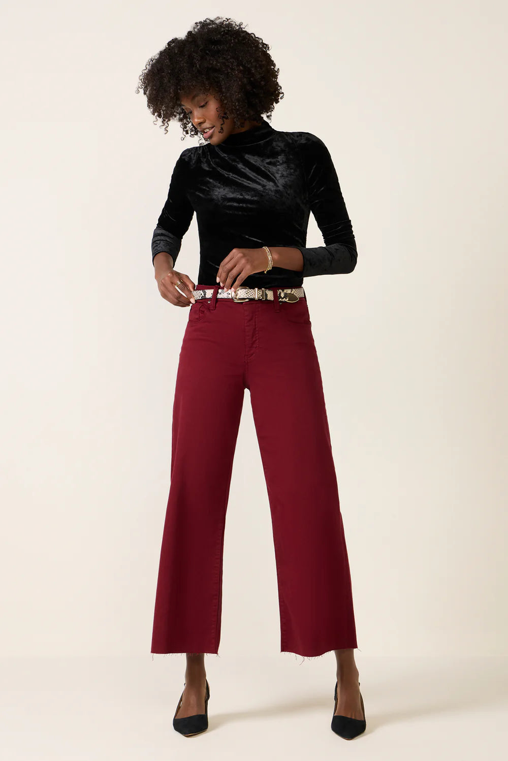 Meg Raw Hem Wide Leg Jeans