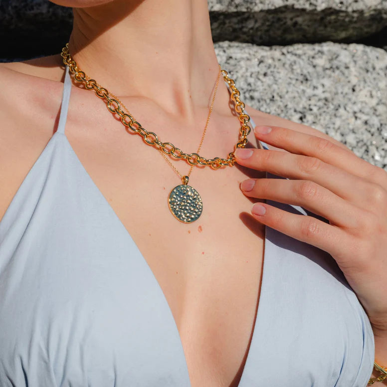 Hammered Pendant Necklace