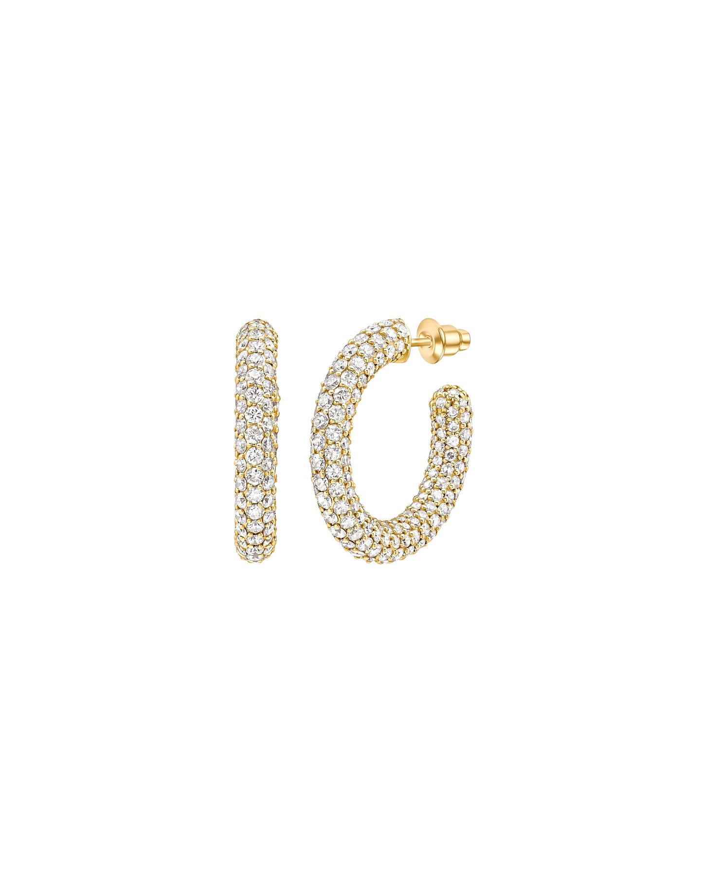 Pavé C-Hoop Earrings