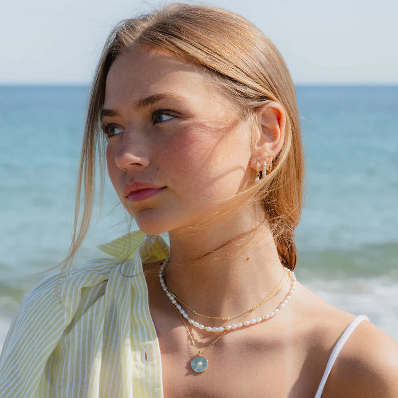 Mini Trio Gold Bead Station Necklace