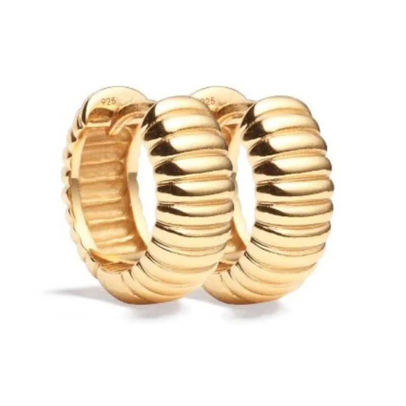 Ribbed Hoop Earrings