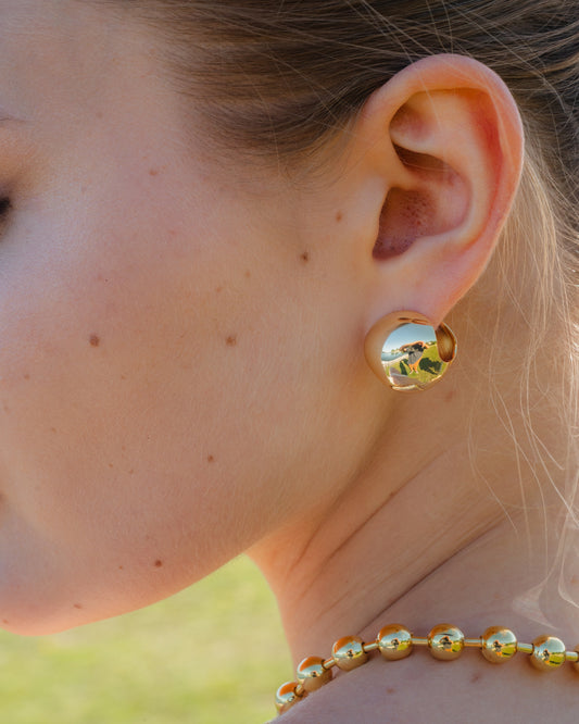 Puffy Ball Hoop Earrings