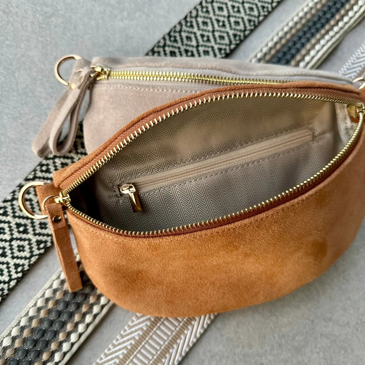 Suede Crossbody Belt Bag