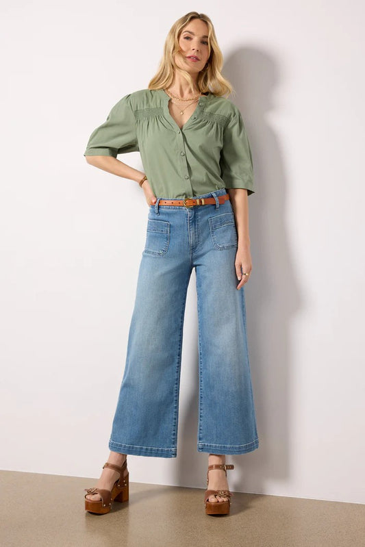 Meg Patch Pocket Wide Leg Jeans