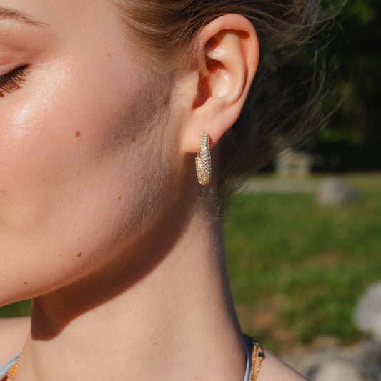 Pavé C-Hoop Earrings