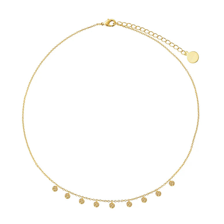 Hammered Disc Station Necklace