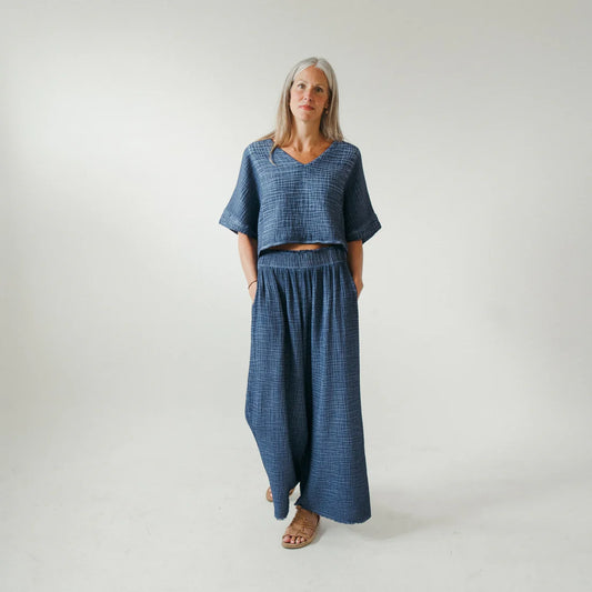 Crinkle Palazzo Pants