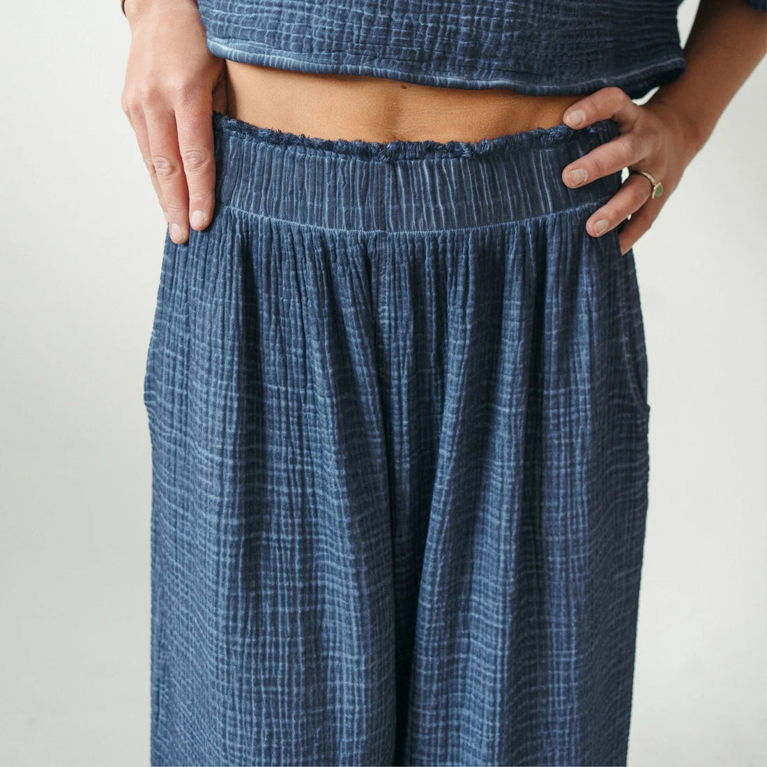 Crinkle Palazzo Pants