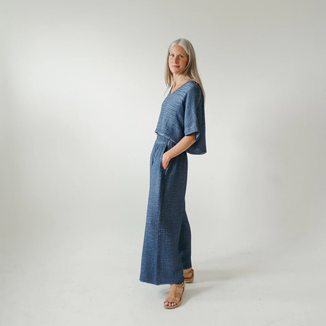 Crinkle Palazzo Pants