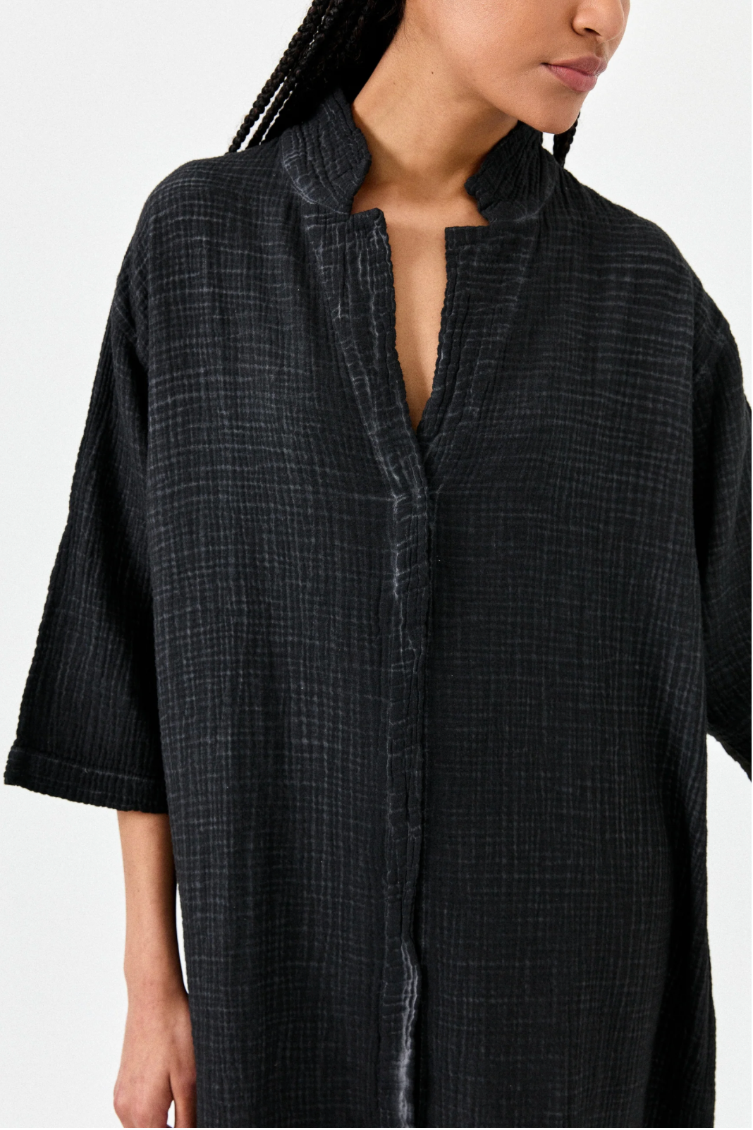 Crinkle Shirt Dress