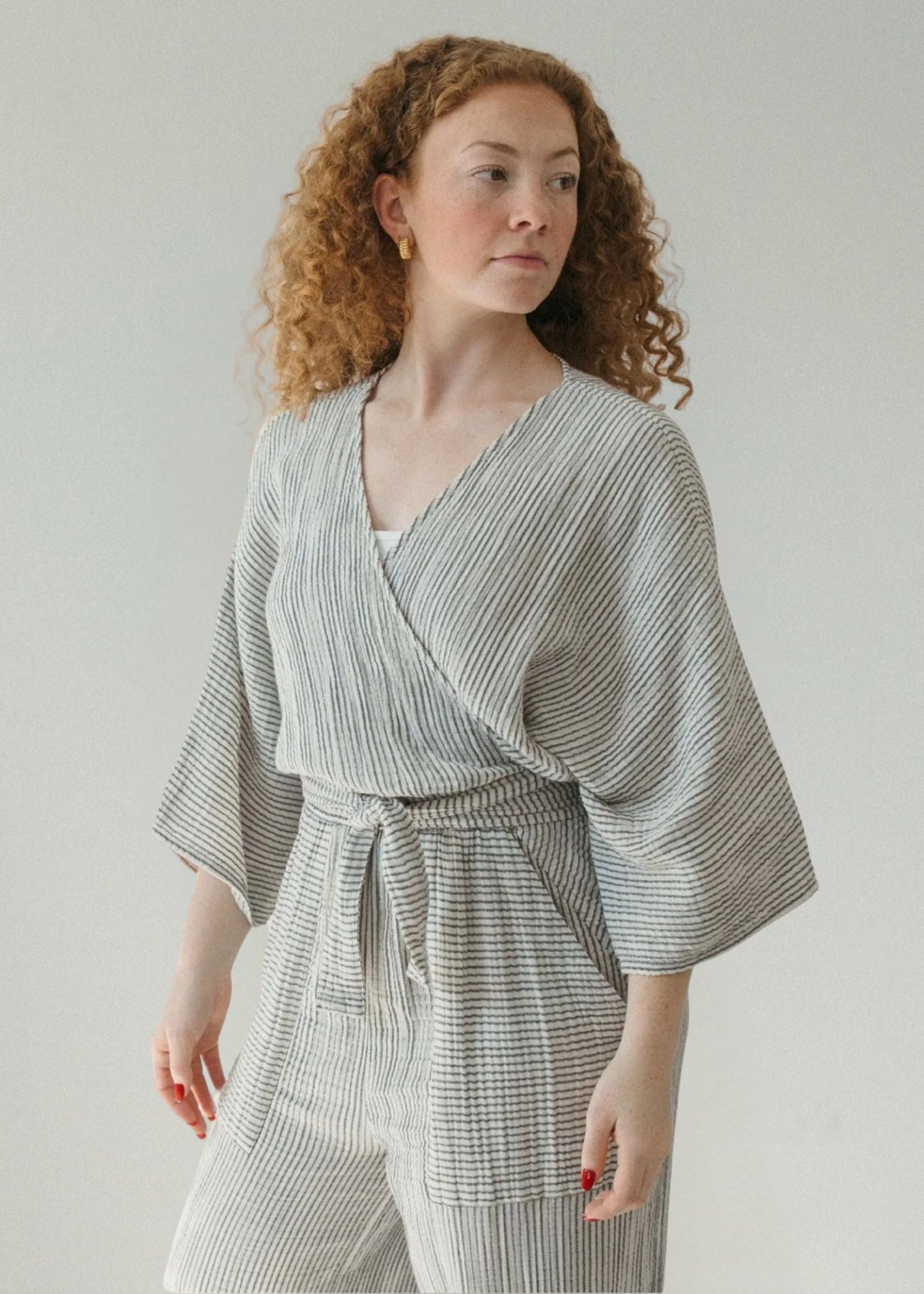 Crinkle Balloon Sleeve Top