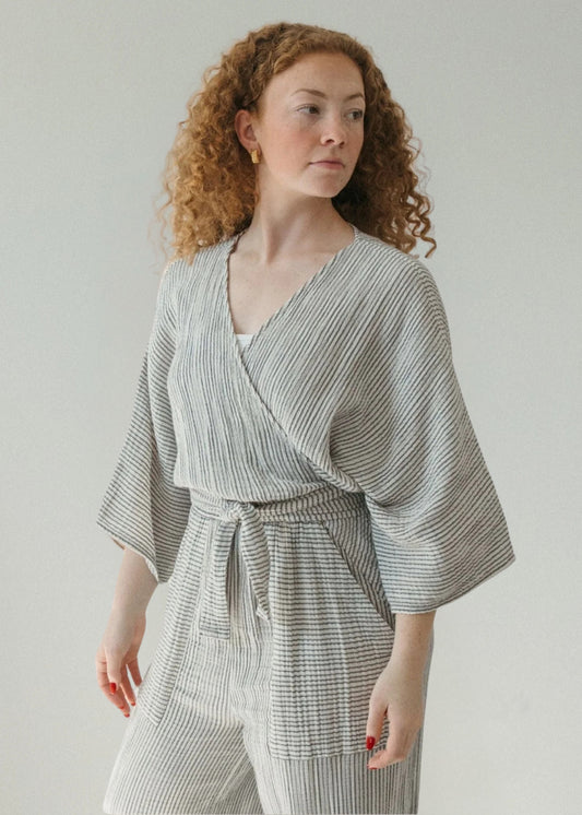 Crinkle Balloon Sleeve Top