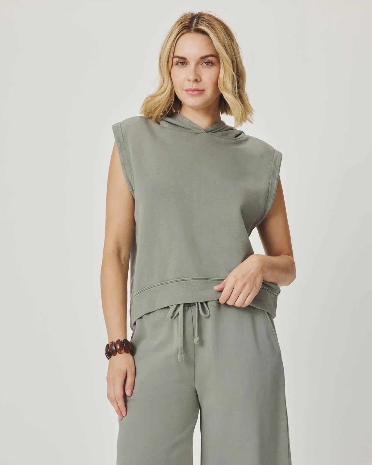 Greta Terry Sleeveless Hoodie