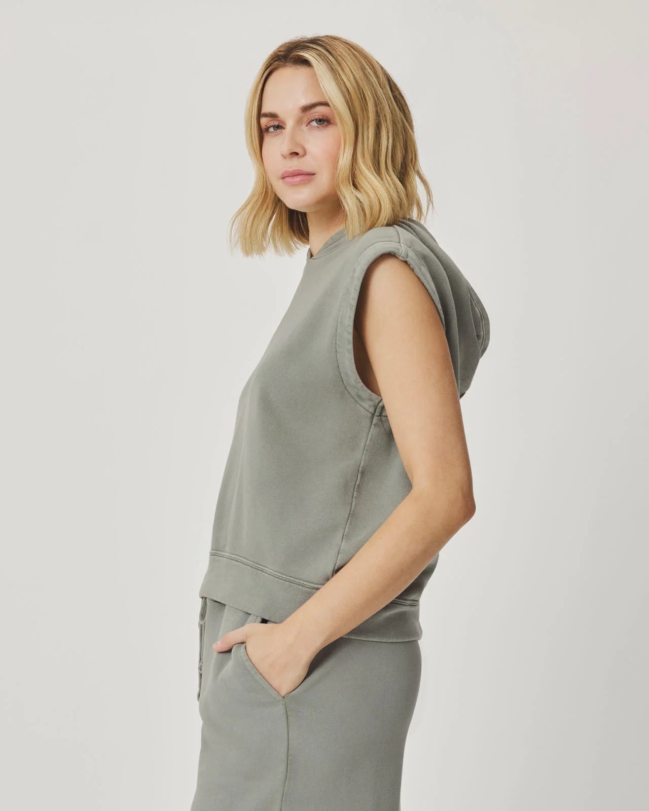 Greta Terry Sleeveless Hoodie
