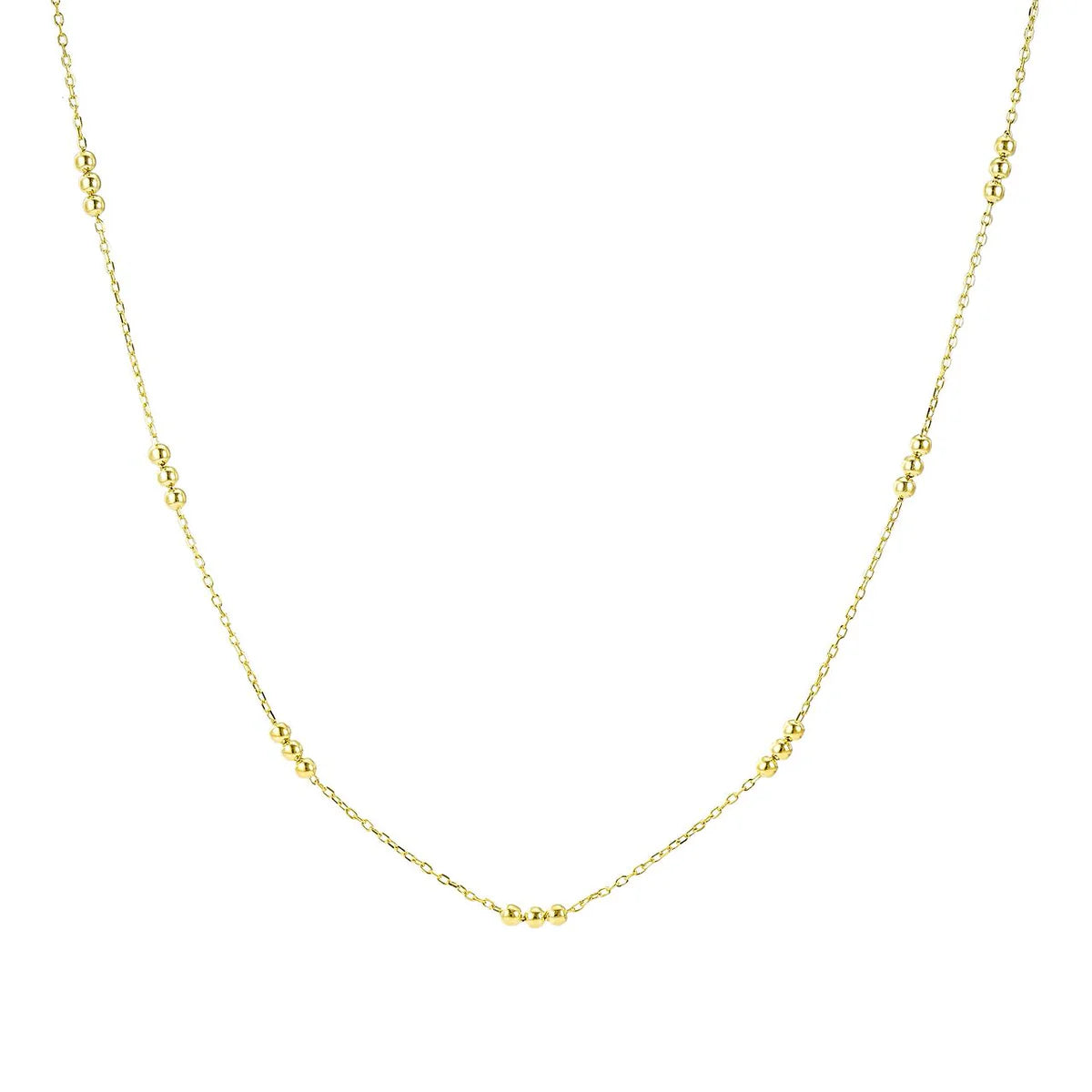 Mini Trio Gold Bead Station Necklace