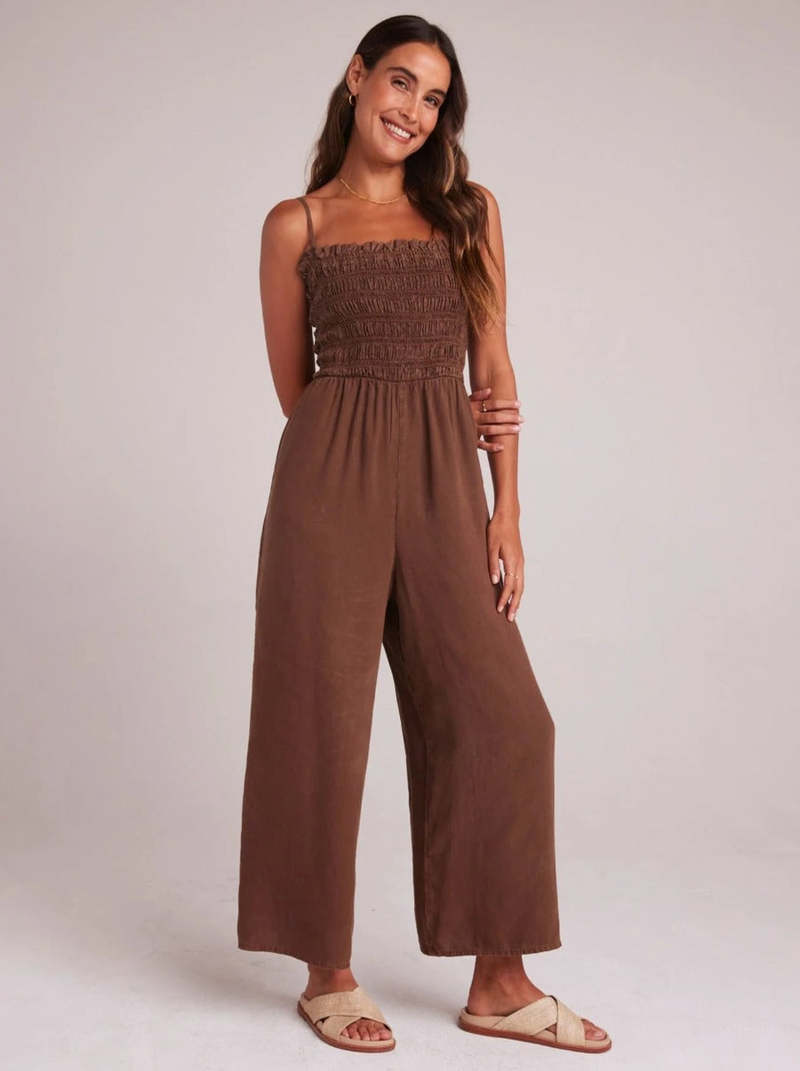 Wide Leg Smocked Jumpsuit