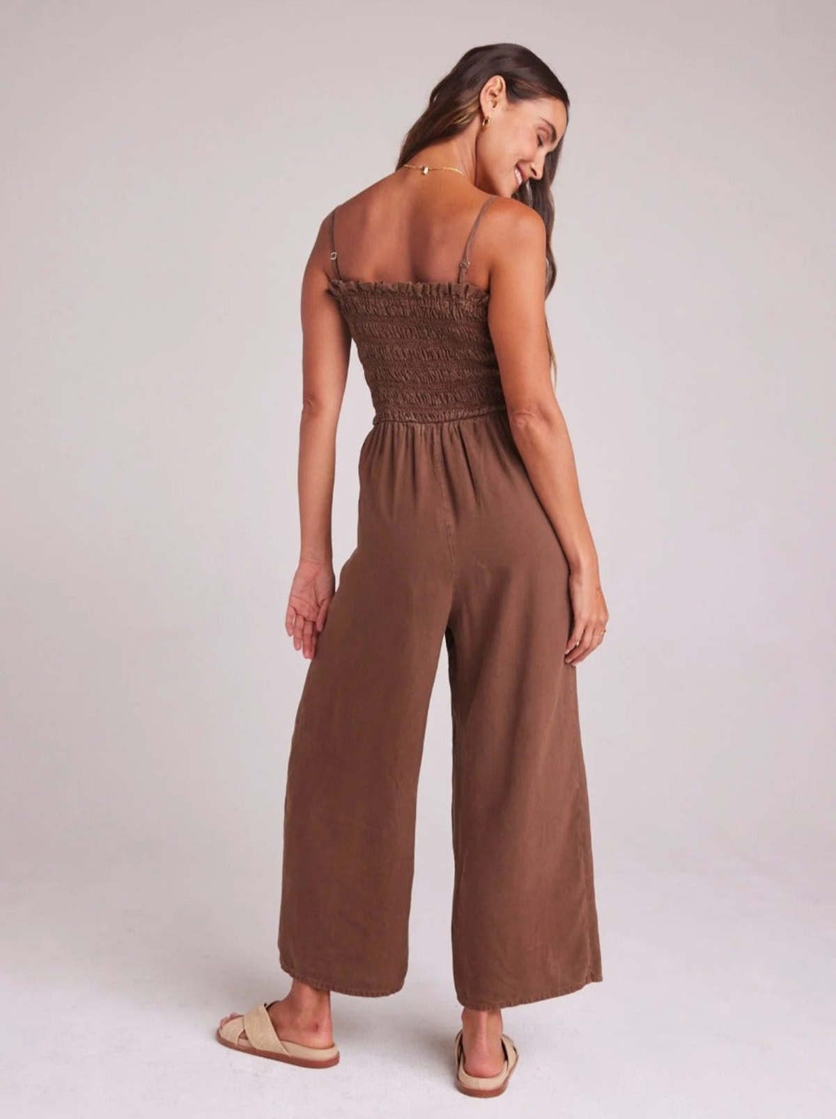 Wide Leg Smocked Jumpsuit