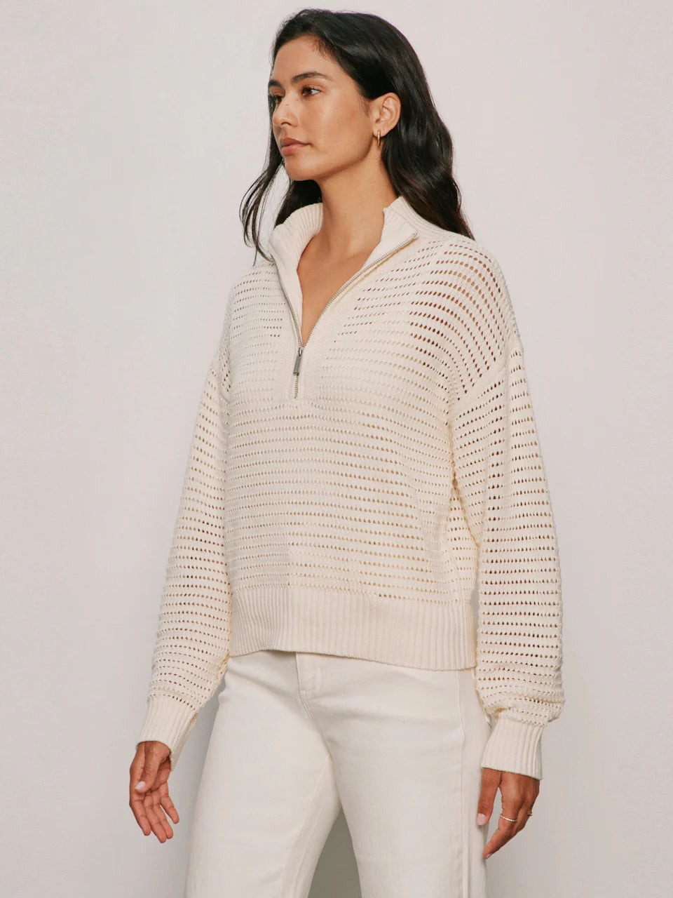 Open-Knit Half Zip