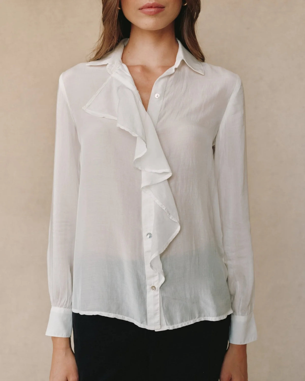 Fornt Ruffle Shirt Ruffle Front Shirt – Daisy Jo's Boutique